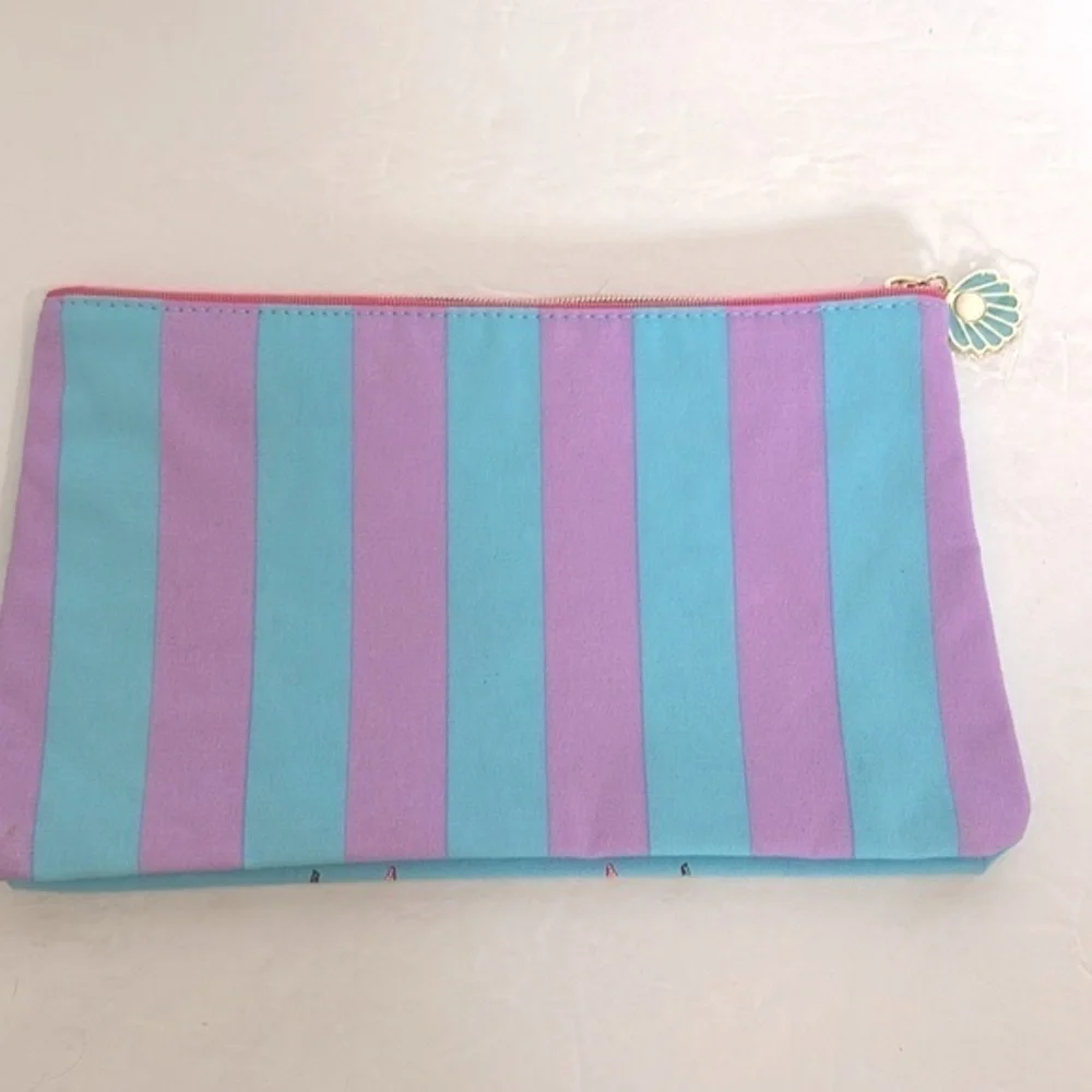 ESTEE LAUDER Coastal Tropical Seashell Makeup Cosmetic Bag Multicolor Canvas 10